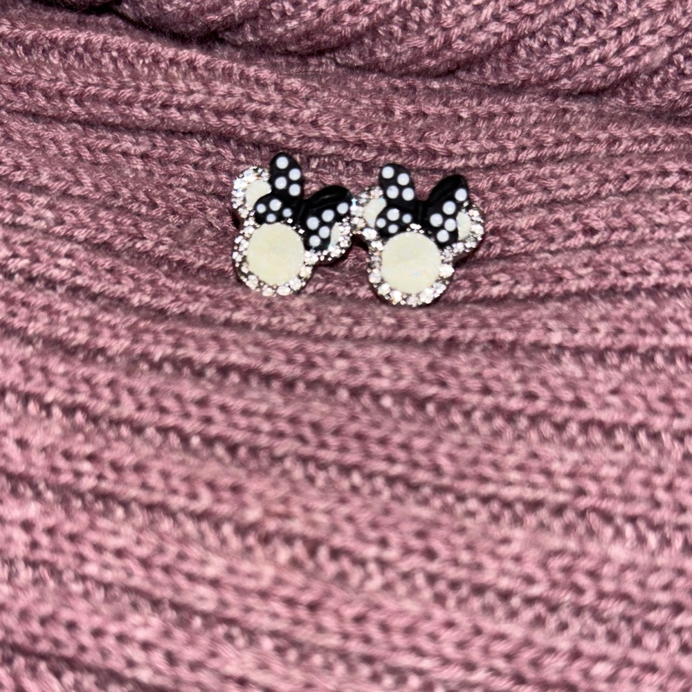 Disney Minnie Mouse Black and White Earrings